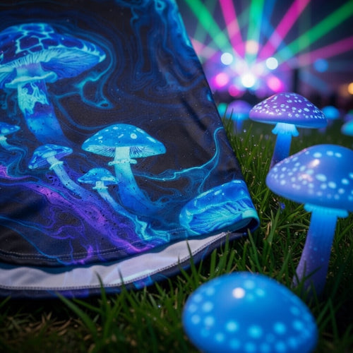 Bioluminescent Mushroom Long Sleeve Full UV Protection — Premium Trippy Rave & Festival Shirt