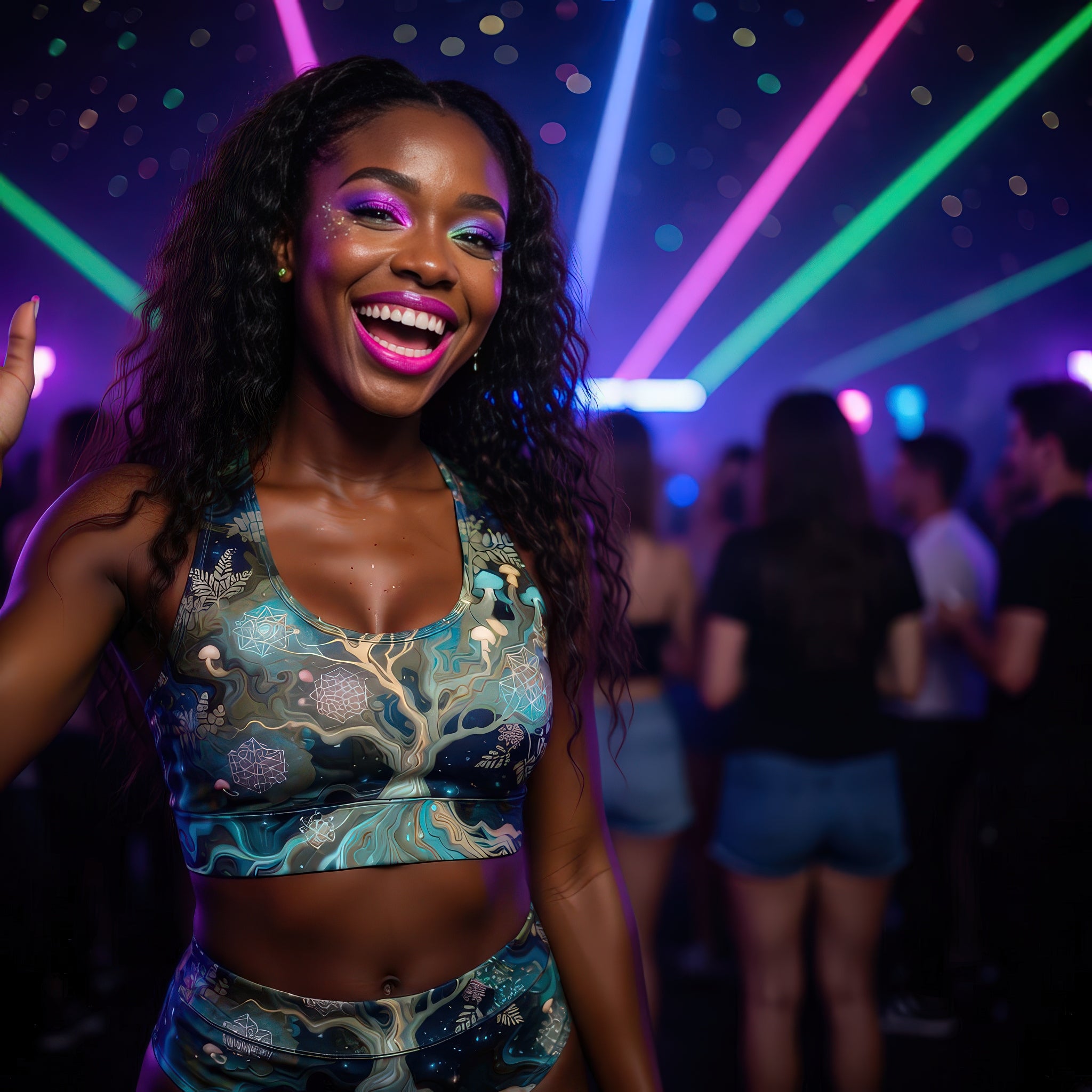 Emerald Geode Tree of Life Sports Bra — Marble Agate Activewear