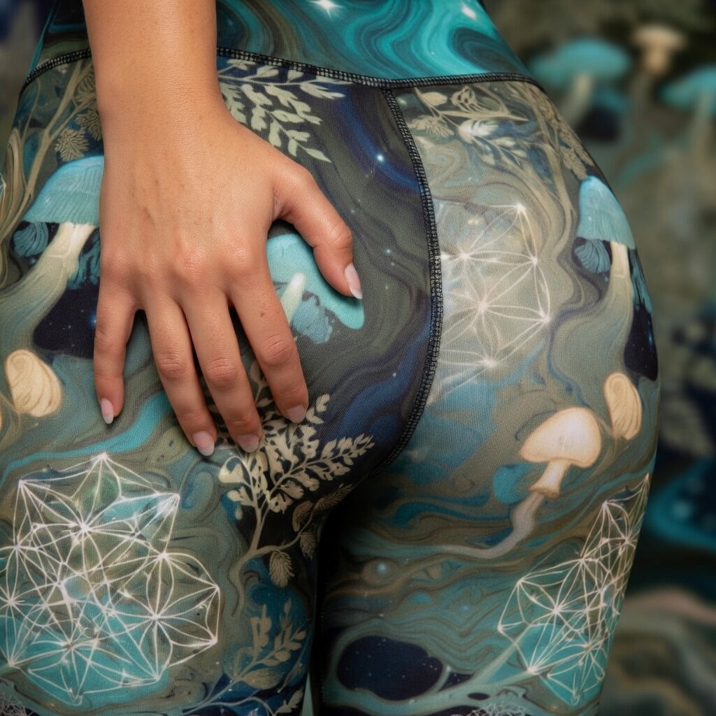 Galaxy Nebula Leggings — Women's Colorful Space Print Leggings