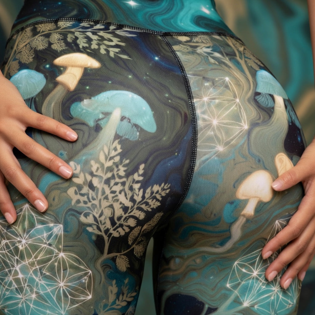 Galaxy Nebula Leggings — Women's Colorful Space Print Leggings