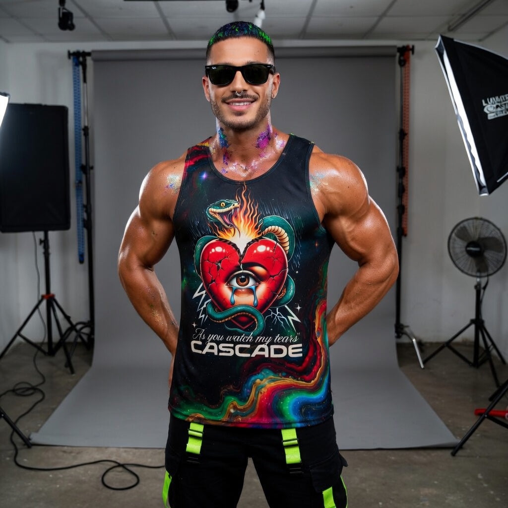 Tears Cascade ( John Summit Inspo ) Rave Tank — Aura Armor Festival Tank Top