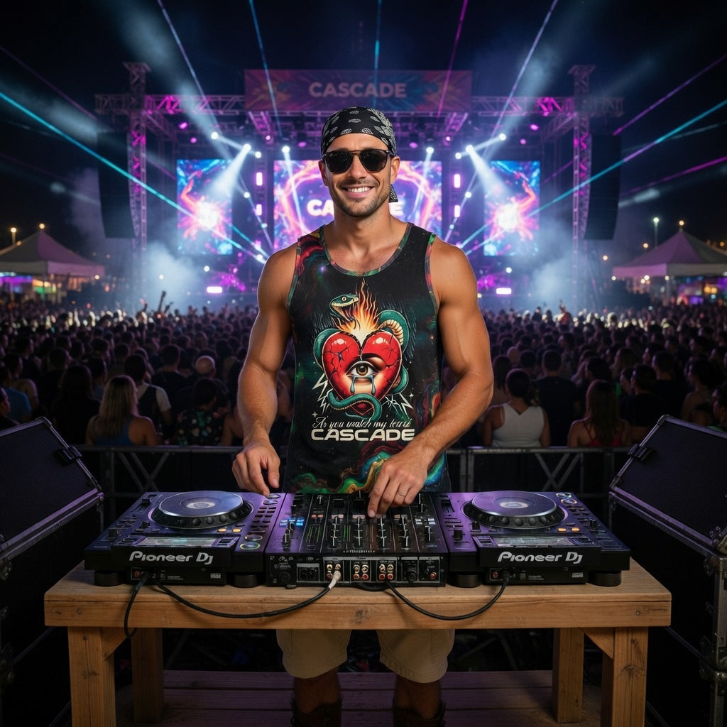 Tears Cascade ( John Summit Inspo ) Rave Tank — Aura Armor Festival Tank Top