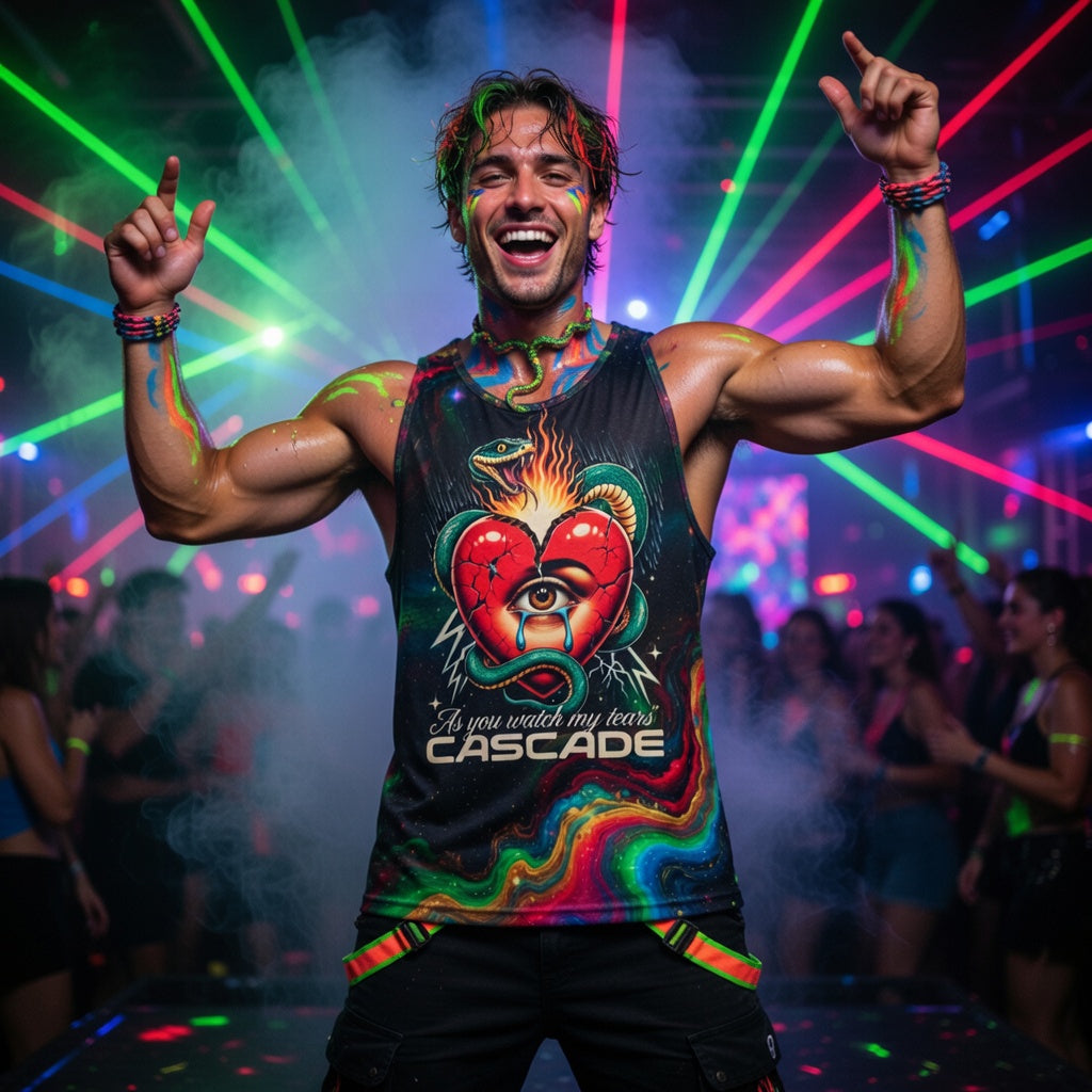Tears Cascade ( John Summit Inspo ) Rave Tank — Aura Armor Festival Tank Top