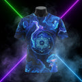 Psychedelic Blue Mushroom Real Jersey — Sacred Geometric Mystic All-Over Print