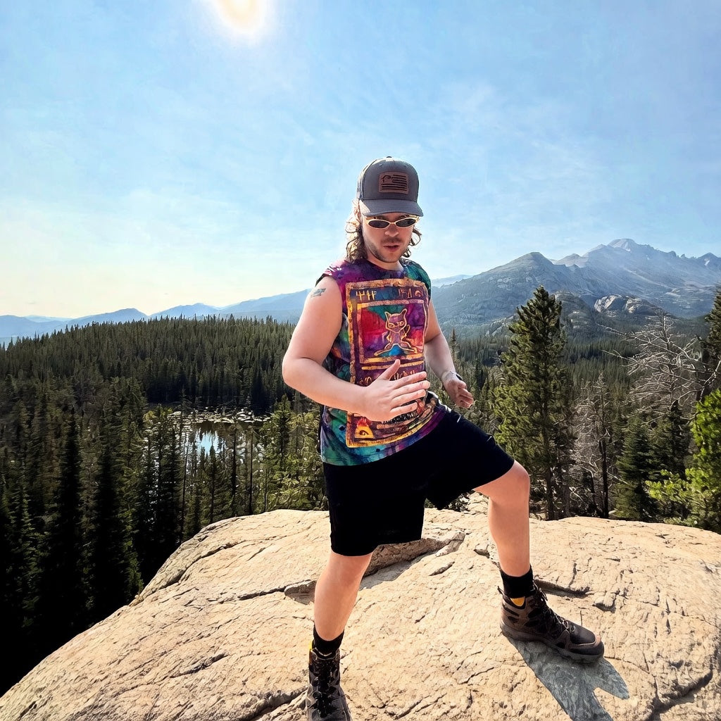 Ancient Mew Promo Holographic Card T shirt — Official Aura Armor Festival AOP Tee Comic Con EDC Lost Lands